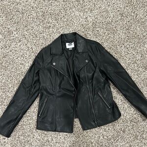 Faux black leather jacket
